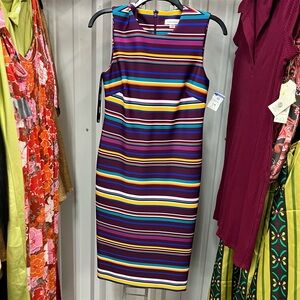 Calvin Klein Vibrant Striped Midi Dress